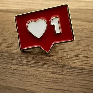 Social Media Love Reaction Enamel Lapel Pin